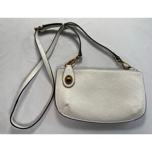 Antonio Melani White Crossbody Purse Bag 100% Leather Adjustable Strap
